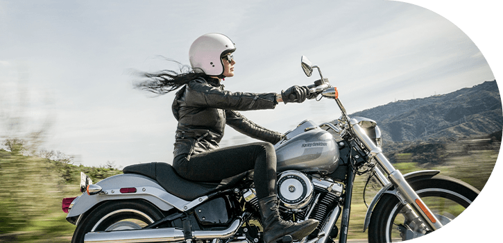 Rider on classic motorcycle