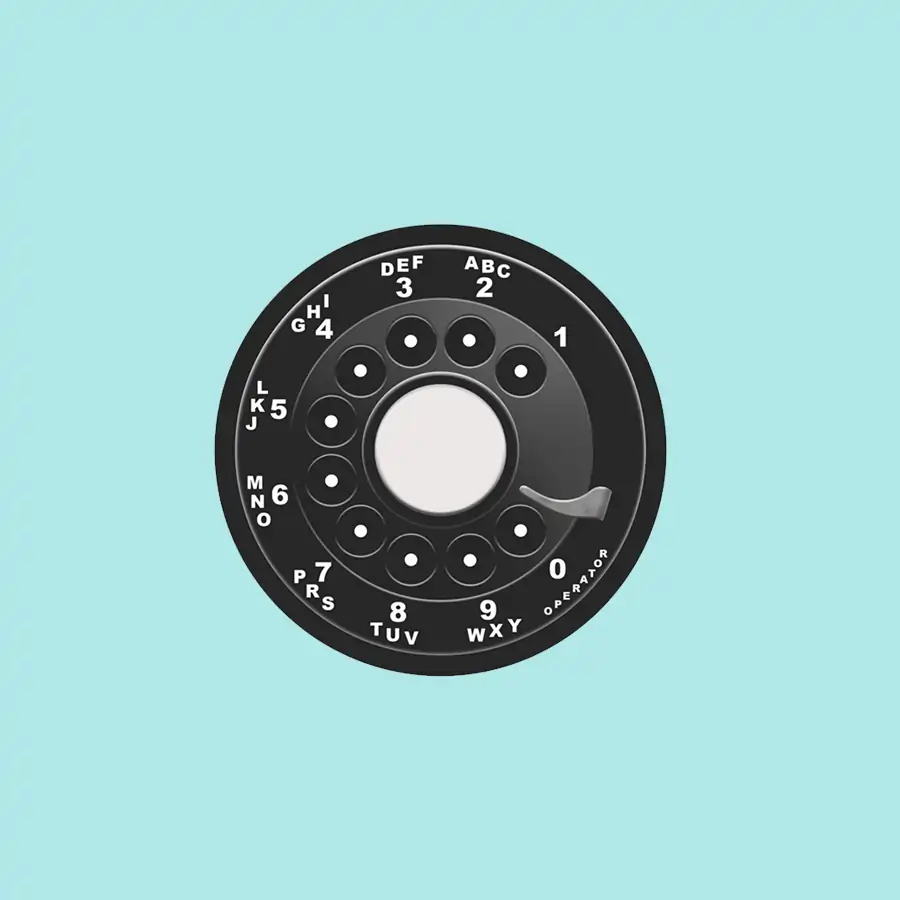 Rotary phone dial.