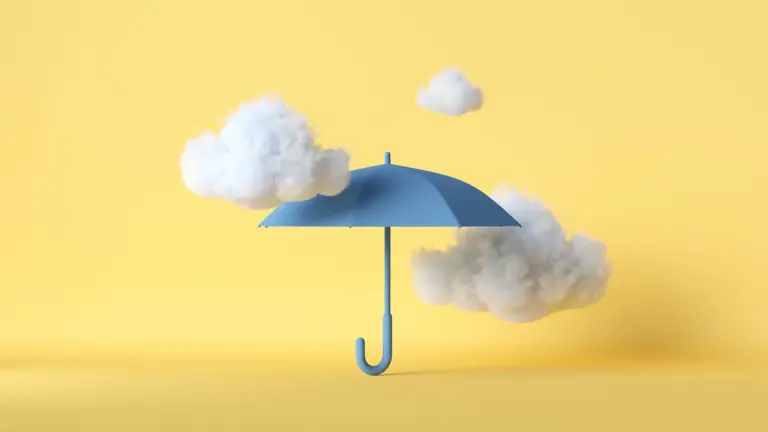 Clouds around an umbrella.