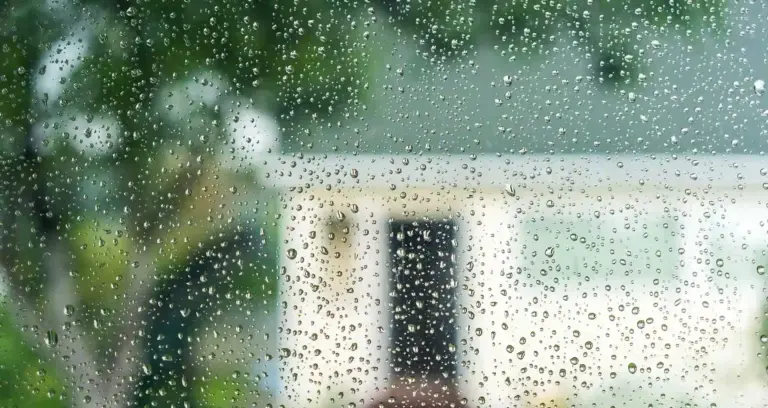 Water on house window.