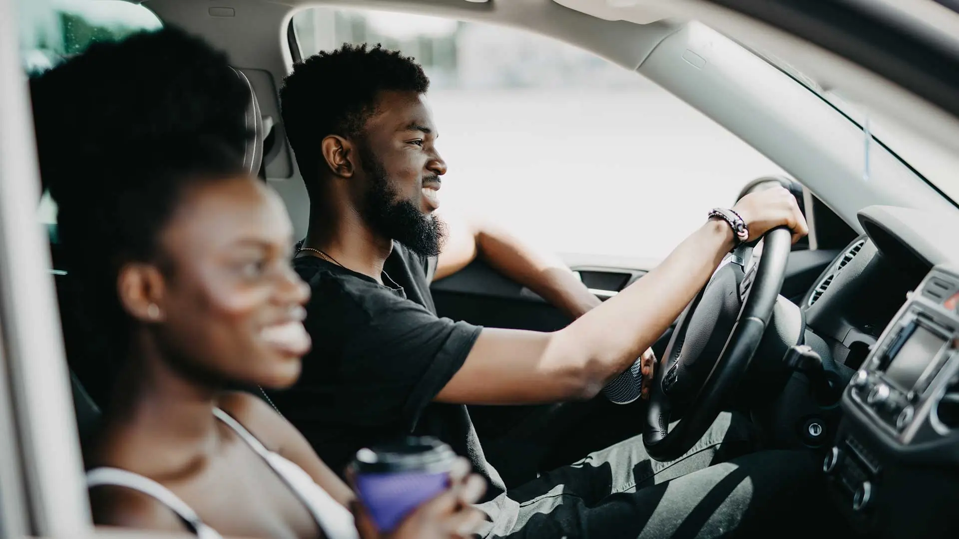 Man driving in a car.