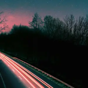 Highway at night.